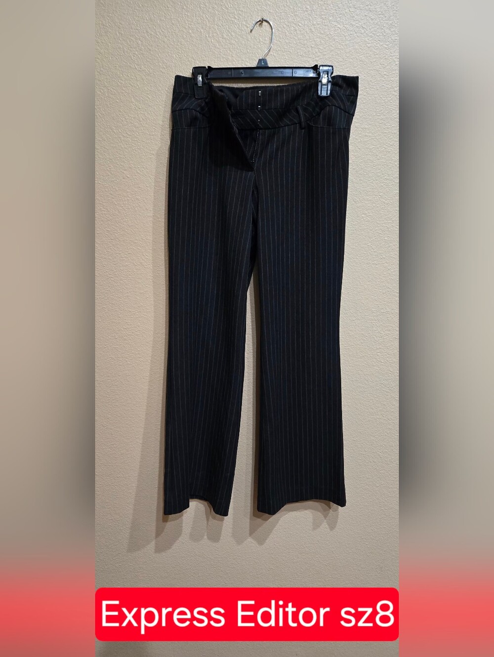 Express Black Pinstripe Editor Trousers